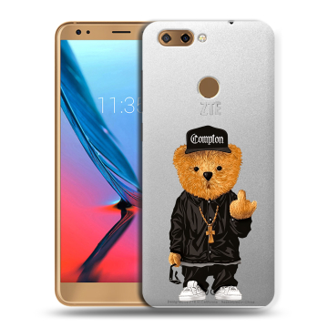 Силиконовый чехол на ZTE Blade V9 с принтом Мишка