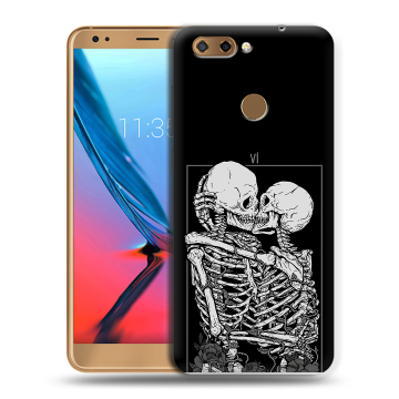 Силиконовый чехол на ZTE Blade V9 с принтом Поцелуй скелетов Силиконовый чехол на ZTE Blade V9 с принтом Поцелуй скелетов