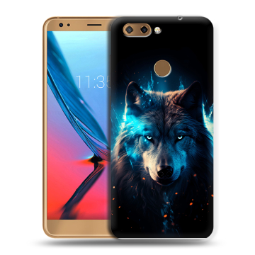 Силиконовый чехол на ZTE Blade V9 с принтом Волк ночной