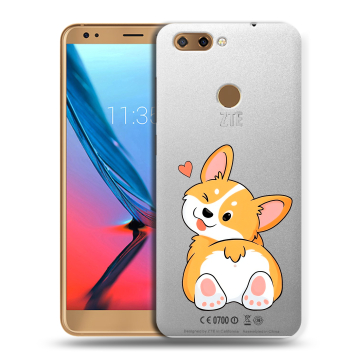 Силиконовый чехол на ZTE Blade V9 с принтом Корги