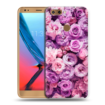 Силиконовый чехол на ZTE Blade V9 с принтом лавандовые розы