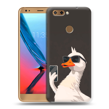 Силиконовый чехол на ZTE Blade V9 с принтом утка в очках