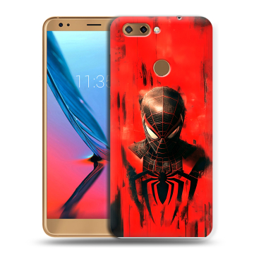 Силиконовый чехол на ZTE Blade V9 с принтом человек паук spiderman
