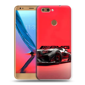 Силиконовый чехол на ZTE Blade V9 с принтом Мерседес Mercedes AMG