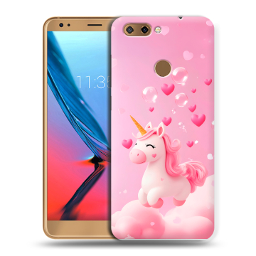 Силиконовый чехол на ZTE Blade V9 с принтом Единорог