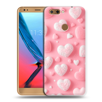 Силиконовый чехол на ZTE Blade V9 с принтом Сердечки