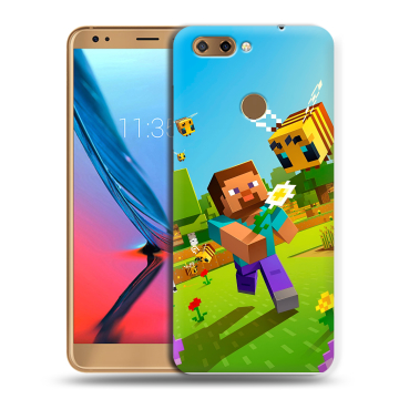 Силиконовый чехол на ZTE Blade V9 с принтом Майнкрафт Minecraft