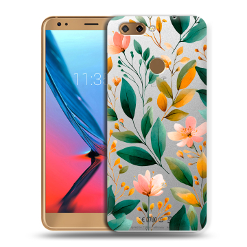 Силиконовый чехол на ZTE Blade V9 с принтом Цветы паттерн