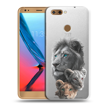 Силиконовый чехол на ZTE Blade V9 с принтом Львы