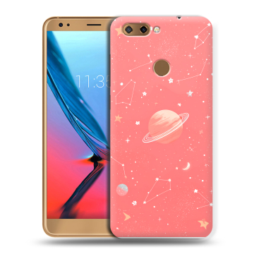 Силиконовый чехол на ZTE Blade V9 с принтом Розовый космос