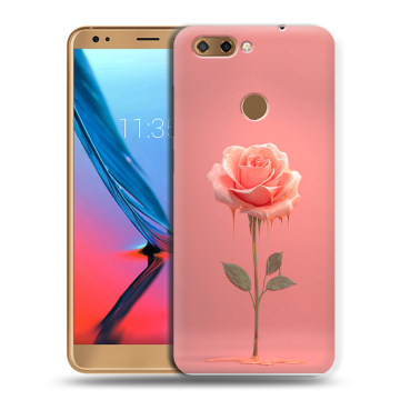 Силиконовый чехол на ZTE Blade V9 с принтом Розовая роза