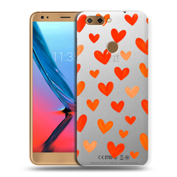 Силиконовый чехол на ZTE Blade V9 с принтом Сердечки
