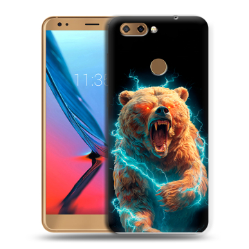 Силиконовый чехол на ZTE Blade V9 с принтом Медведь