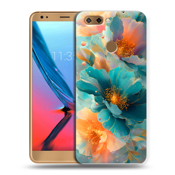 Силиконовый чехол на ZTE Blade V9 с принтом Цветы