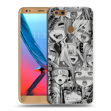 Силиконовый чехол на ZTE Blade V9 с принтом Ahegao Ахегао Аниме