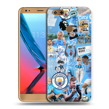Силиконовый чехол на ZTE Blade V9 с принтом Man City Манчестер Сити