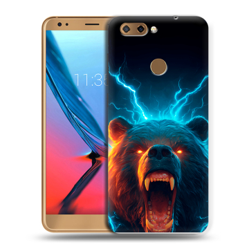 Силиконовый чехол на ZTE Blade V9 с принтом Медведь