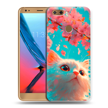 Силиконовый чехол на ZTE Blade V9 с принтом Красивый кот