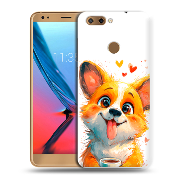 Силиконовый чехол на ZTE Blade V9 с принтом корги