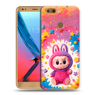 Силиконовый чехол на ZTE Blade V9 с принтом Labubu Лабубу