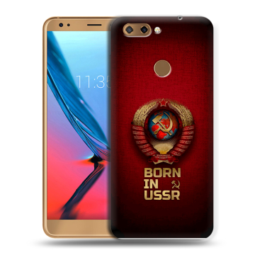 Силиконовый чехол на ZTE Blade V9 с принтом Флаг Герб СССР