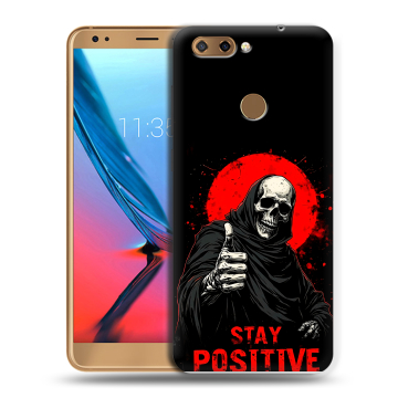 Силиконовый чехол на ZTE Blade V9 с принтом смешной скелет