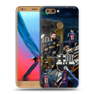 Силиконовый чехол на ZTE Blade V9 с принтом Messi Barcelona