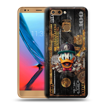 Силиконовый чехол на ZTE Blade V9 с принтом Дональд Дак Доллар