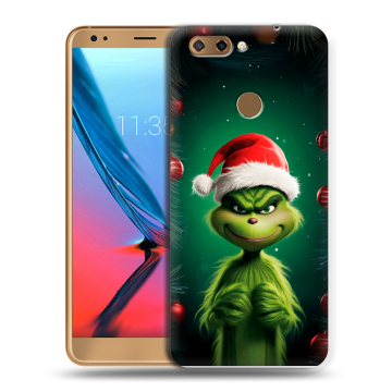 Силиконовый чехол на ZTE Blade V9 с принтом Гринч Новый год Рождество