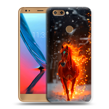 Силиконовый чехол на ZTE Blade V9 с принтом Новый год