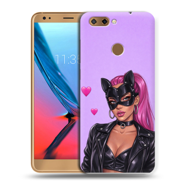 Силиконовый чехол на ZTE Blade V9 с принтом женский