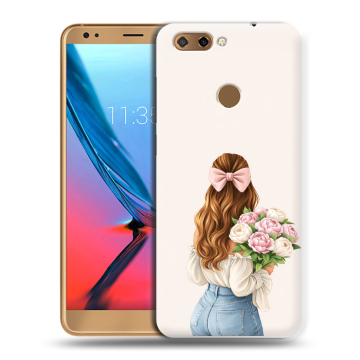 Силиконовый чехол на ZTE Blade V9 с принтом женский