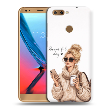 Силиконовый чехол на ZTE Blade V9 с принтом женский