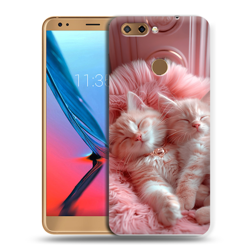 Силиконовый чехол на ZTE Blade V9 с принтом котята котики Силиконовый чехол на ZTE Blade V9 с принтом котята котики
