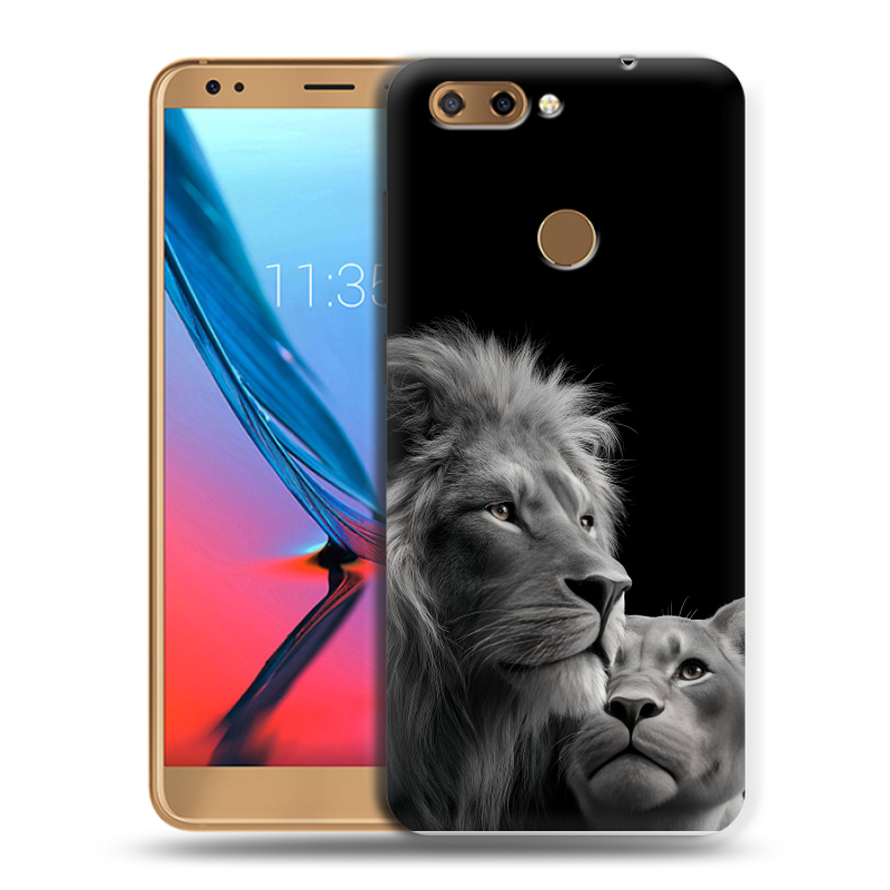Силиконовый чехол на ZTE Blade V9 с принтом Лев кошки Силиконовый чехол на ZTE Blade V9 с принтом Лев кошки
