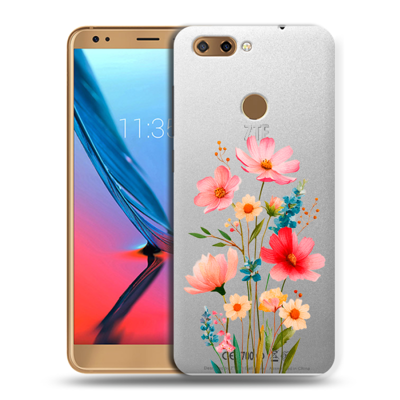 Силиконовый чехол на ZTE Blade V9 с принтом Цветы Силиконовый чехол на ZTE Blade V9 с принтом Цветы