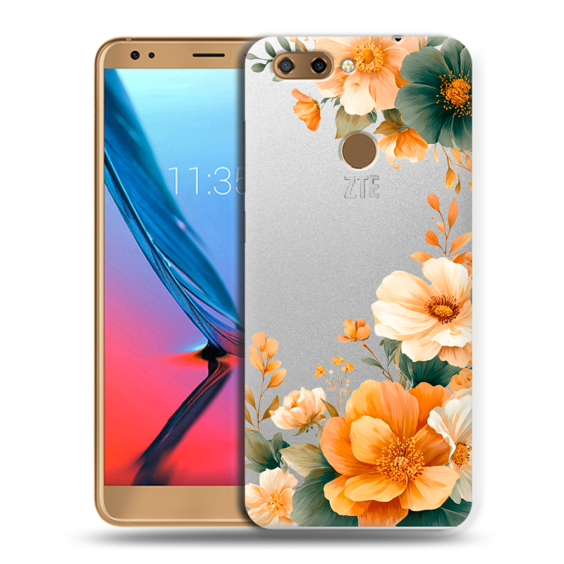 Силиконовый чехол на ZTE Blade V9 с принтом Цветы принт Силиконовый чехол на ZTE Blade V9 с принтом Цветы принт