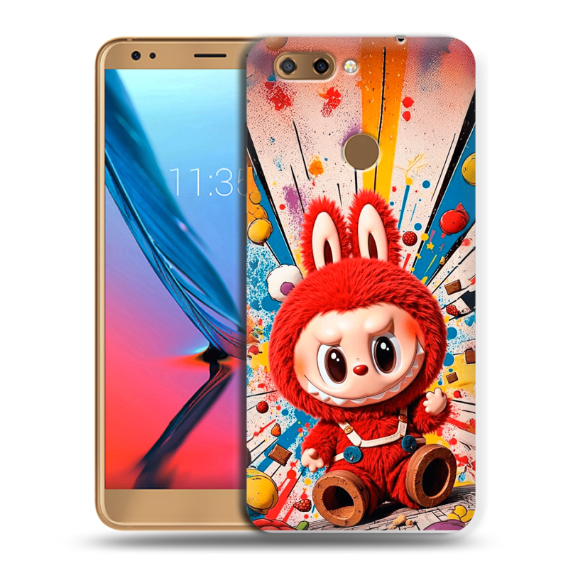 Силиконовый чехол на ZTE Blade V9 с принтом Labubu Лабубу Силиконовый чехол на ZTE Blade V9 с принтом Labubu Лабубу