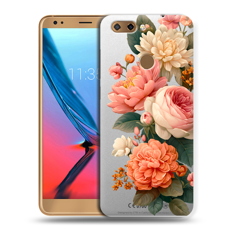 Силиконовый чехол на ZTE Blade V9 с принтом цветы Силиконовый чехол на ZTE Blade V9 с принтом цветы