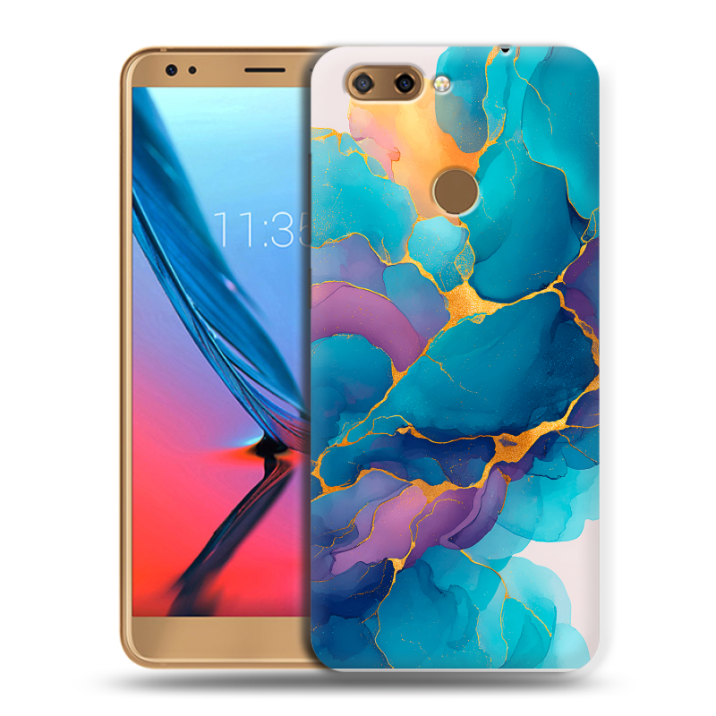 Силиконовый чехол на ZTE Blade V9 с принтом Мрамор блестки Силиконовый чехол на ZTE Blade V9 с принтом Мрамор блестки