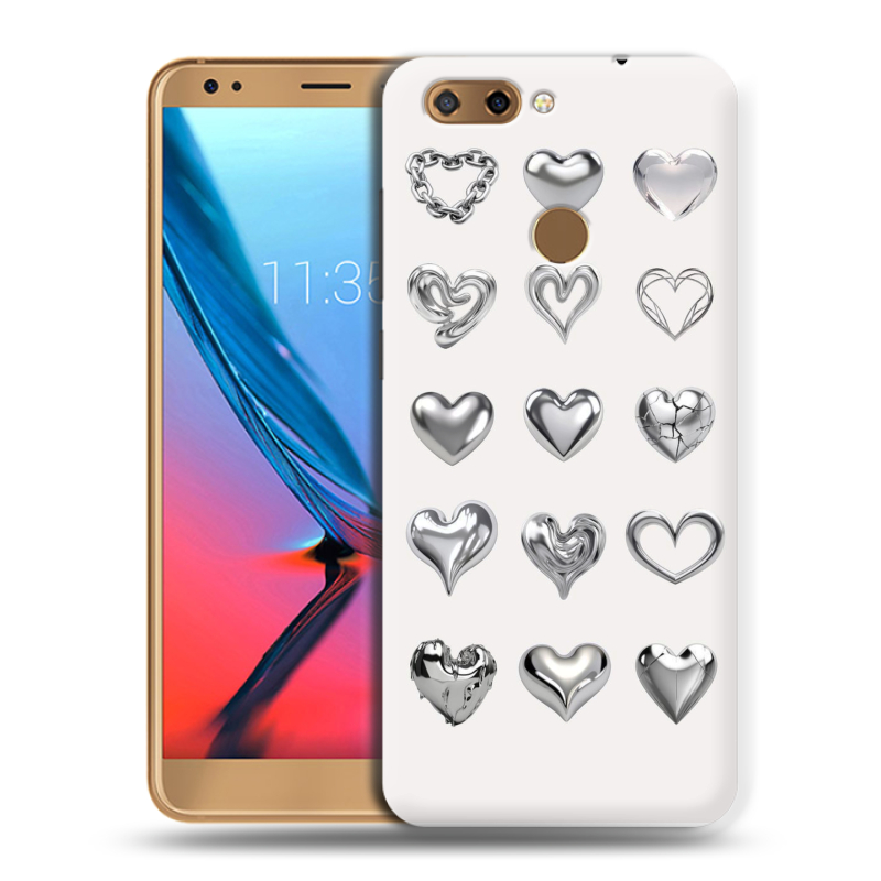 Силиконовый чехол на ZTE Blade V9 с принтом Y2K сердечки Силиконовый чехол на ZTE Blade V9 с принтом Y2K сердечки