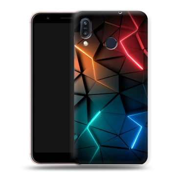 Силиконовый чехол на ASUS ZenFone Max M1 ZB555KL с принтом Абстракция неон