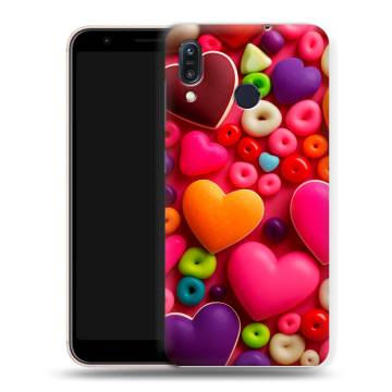 Силиконовый чехол на ASUS ZenFone Max M1 ZB555KL с принтом Сердечки Силиконовый чехол на ASUS ZenFone Max M1 ZB555KL с принтом Сердечки