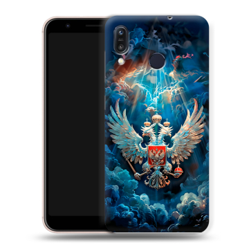 Силиконовый чехол на ASUS ZenFone Max M1 ZB555KL с принтом Герб флаг России Силиконовый чехол на ASUS ZenFone Max M1 ZB555KL с принтом Герб флаг России