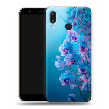 Силиконовый чехол на ASUS ZenFone Max M1 ZB555KL с принтом голубые орхидеи Силиконовый чехол на ASUS ZenFone Max M1 ZB555KL с принтом голубые орхидеи