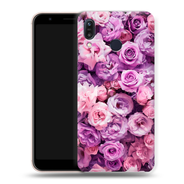 Силиконовый чехол на ASUS ZenFone Max M1 ZB555KL с принтом лавандовые розы