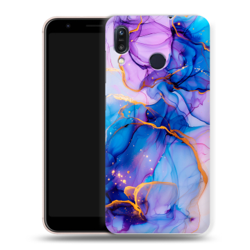 Силиконовый чехол на ASUS ZenFone Max M1 ZB555KL с принтом синий мрамор Силиконовый чехол на ASUS ZenFone Max M1 ZB555KL с принтом синий мрамор