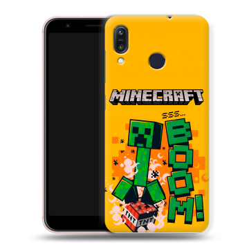 Силиконовый чехол на ASUS ZenFone Max M1 ZB555KL с принтом Майнкрафт Minecraft Силиконовый чехол на ASUS ZenFone Max M1 ZB555KL с принтом Майнкрафт Minecraft