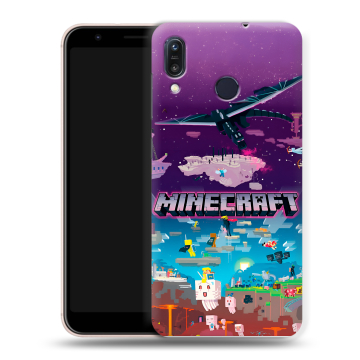 Силиконовый чехол на ASUS ZenFone Max M1 ZB555KL с принтом Майнкрафт Minecraft Силиконовый чехол на ASUS ZenFone Max M1 ZB555KL с принтом Майнкрафт Minecraft