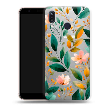 Силиконовый чехол на ASUS ZenFone Max M1 ZB555KL с принтом Цветы паттерн